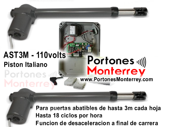 AST3m – 110volts – Pistones para puertas Abatibles